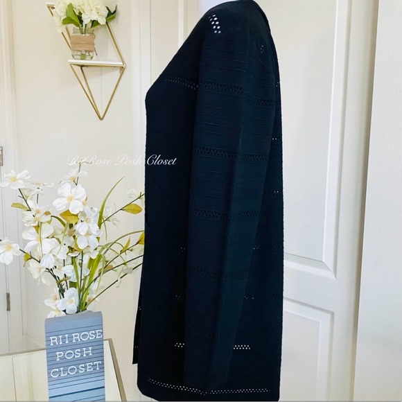 NWT Ava Paige Perforated Open Front Clasp Cardigan - Picture 4 of 6